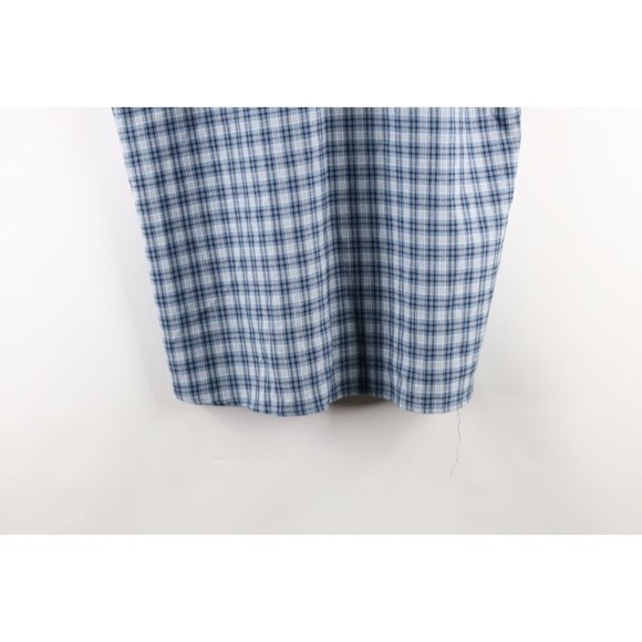 Vintage 90s Tommy Hilfiger Mens XL Checkered Plaid Collared Camp Button Shirt - Picture 9 of 9